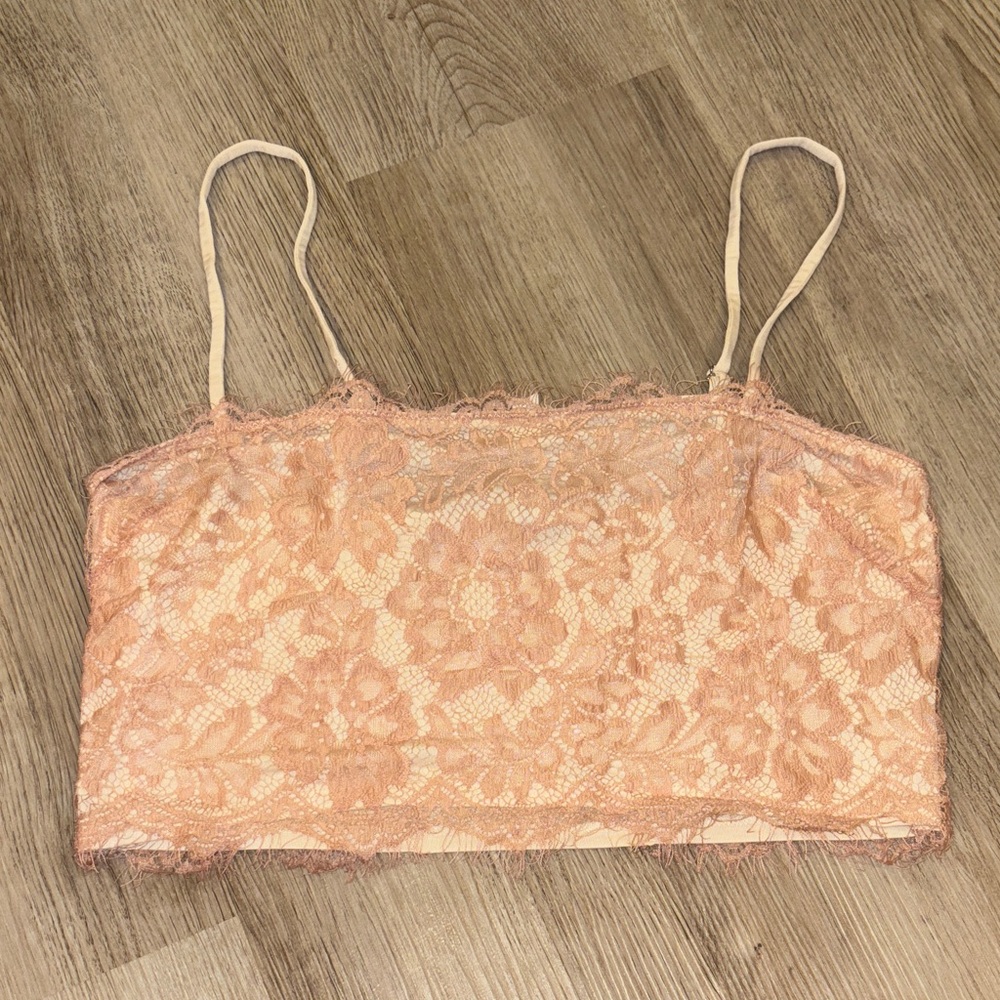 Free People Ivory Lace Trim Blouse